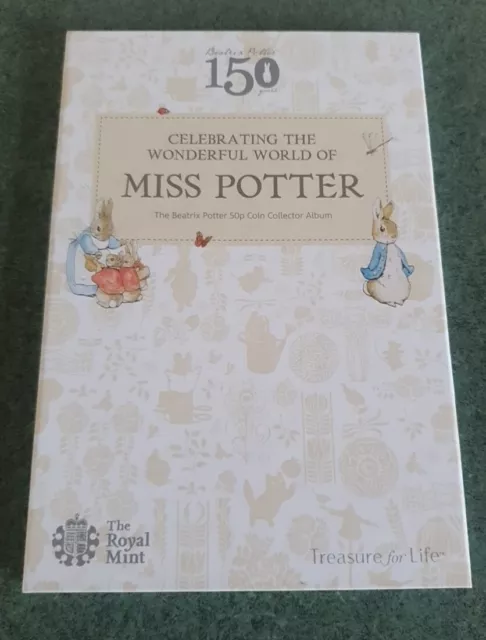 ROYAL MINT  OFFICIAL  BEATRIX POTTER 2016 50p COIN COLLECTOR  ALBUM NEW UNUSED