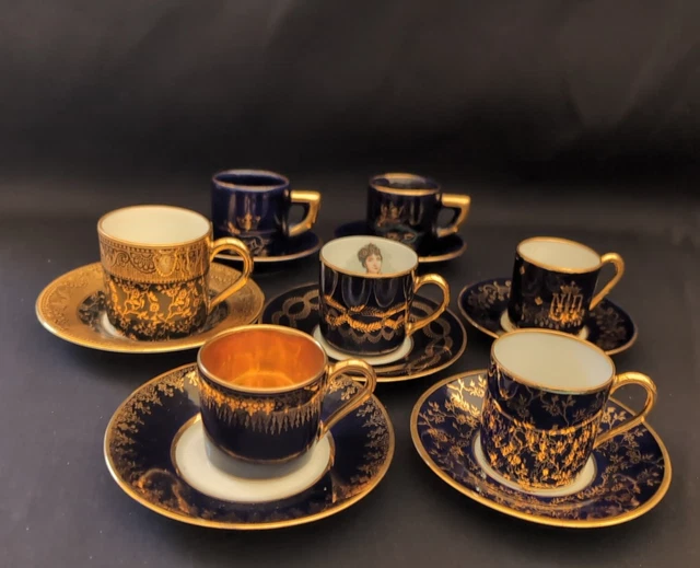 Paire De Tasses à Café La Cafetière - Abstrait Moutarde/Bleu - Céramique