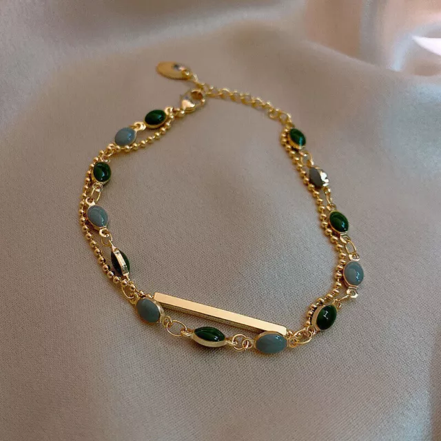 18k Gold Cubic Zirconia Bracelet Bangle Women Wedding Jewelry Gifts Adjustable