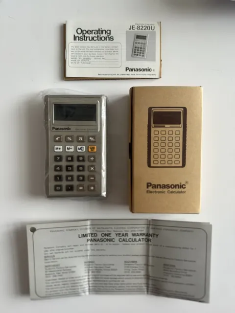 VINTAGE PANASONIC JE-8220U Pocket Handheld Electronic Calculator *NEW OLD STOCK