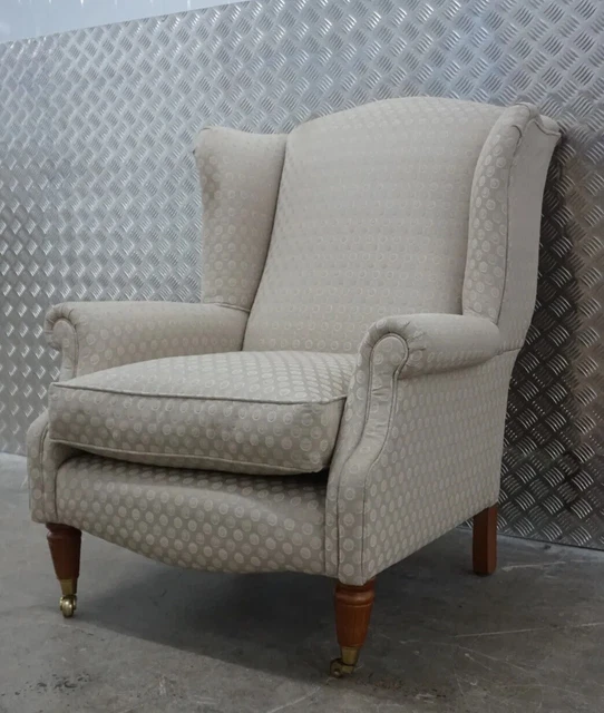 LAURA ASHLEY SOUTHWOLD Armchair Check Fabric Wingback Chair