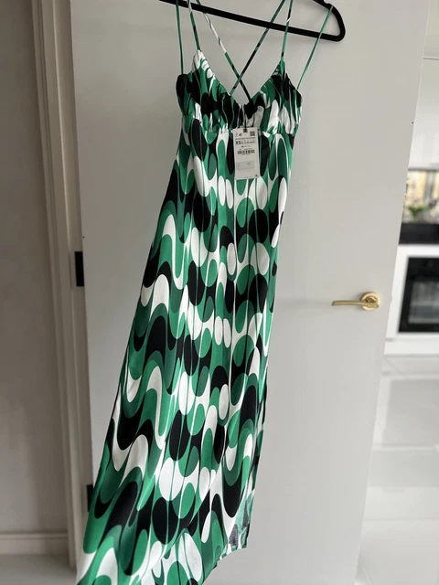 green emerald velvet dress Zara Green Mini Dress