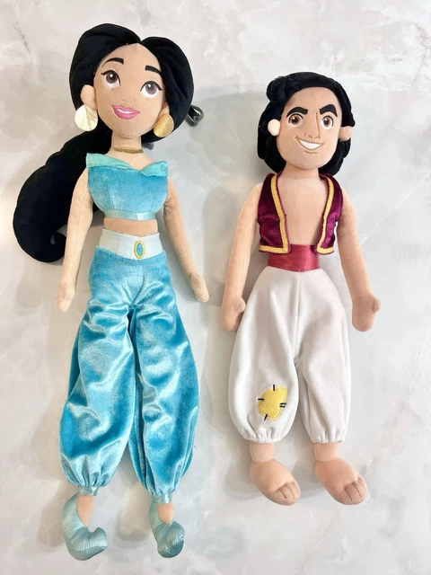 DISNEY STORE ALADDIN & Princess Jasmine Plush Dolls 20 Inch Soft Toy ...