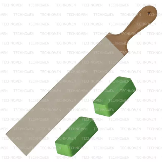 Knife Razor Sharpening Honing Leather Paddle Strop With Chromium Oxide Compound