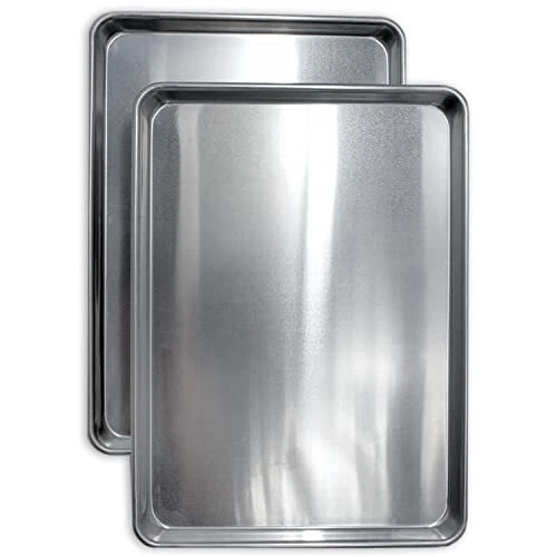 Commercial Quality Cookie Sheet Pan - 2 Pack Aluminum Half Sheet Baking Pan ...