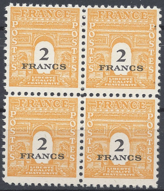 Arc De Triomphe N°709 Bloc De 4 Neuf ** Luxe Gomme D'origine Mnh