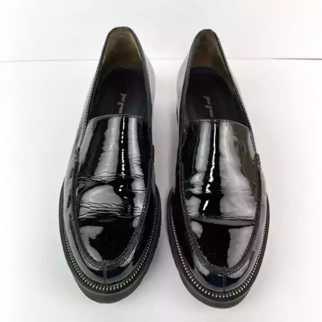 Paul Green Ariana Black Patent Leather Lug Sole Loafers Womens Size 6