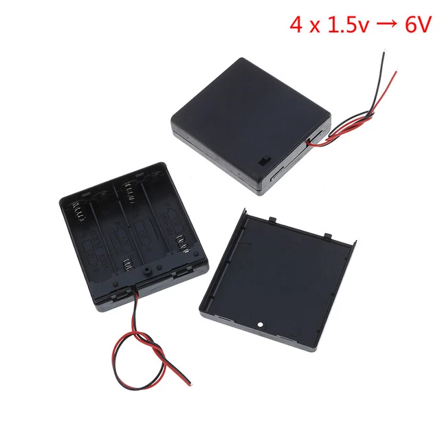 4 x AA 6V battery holder connector storage case box on/off switch with lead.mz