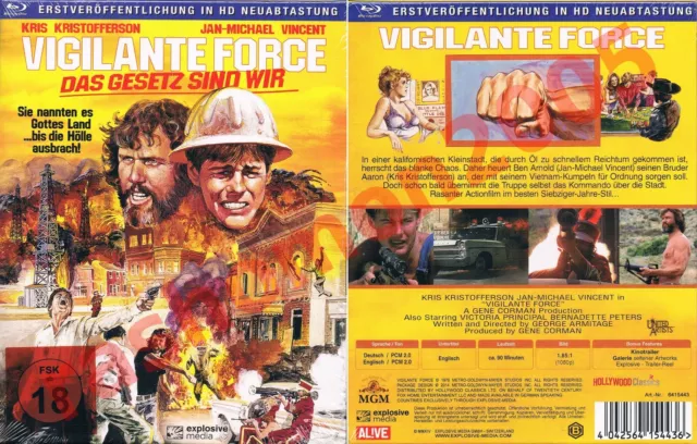 Blu-Ray VIGILANTE FORCE DAS GESETZ SIND WIR Kris Kristofferson Schuber Uncut NEU