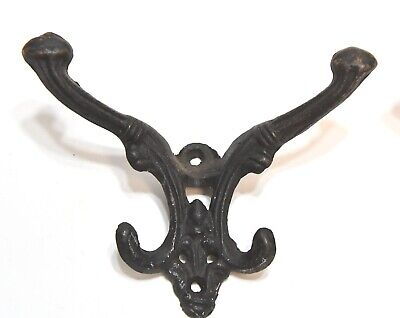 2 Matching Vintage Metal 4 Prong Wall Coat Or Hat Hooks 3
