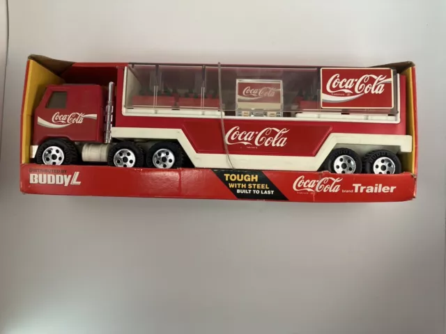 Vintage 1989 14” Buddy L Coca Cola Trailer Delivery Truck In Box