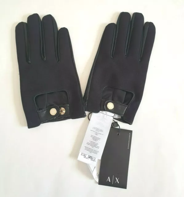 A|X Armani Exchange Women`s Gloves Faux Leather 1 Pair Black