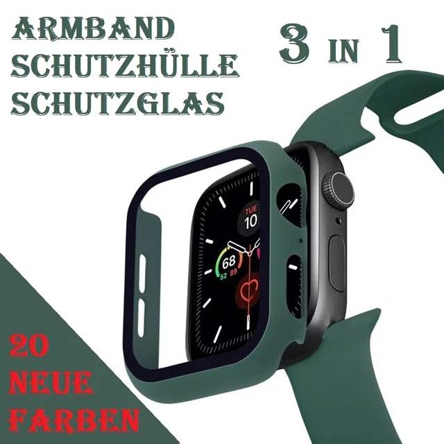 Apple Watch Silikon Sport Armband inkl. Case Bumper Hülle 6 5 4 SE 38/40/42/44