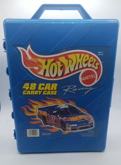 Vintage Hot Wheels 48 Car Carry Case Blue Mattel Racing USA With Cars Include