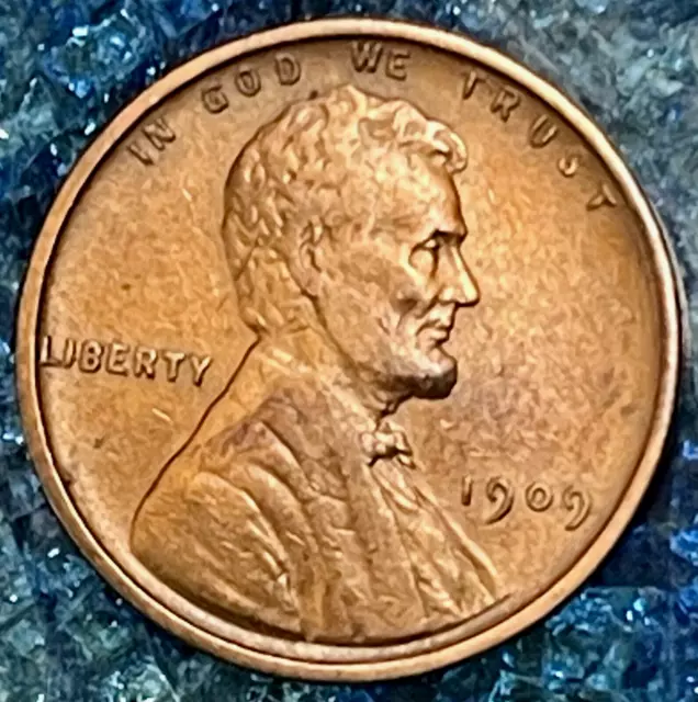 1909 VDB Lincoln Cent  Wheat Penny Nice RED & BROWN AU / UNC  1c
