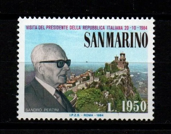 San Marino 1984 Sc# 1071 Mint MNH president Pertini state visit area photo stamp