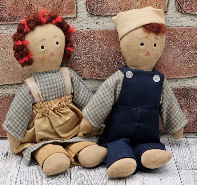 Boy And Girl Rag Dolls Raggedy Ann And Andy Like Vintage