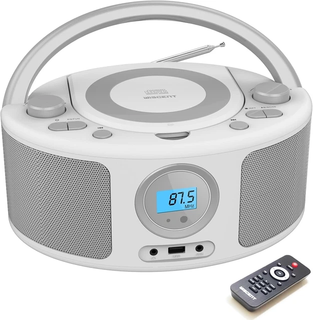 CD RADIO PORTABLE CD Player Boombox with Bluetooth,Fm Radio,Cd-Mp3/Cd-R ...