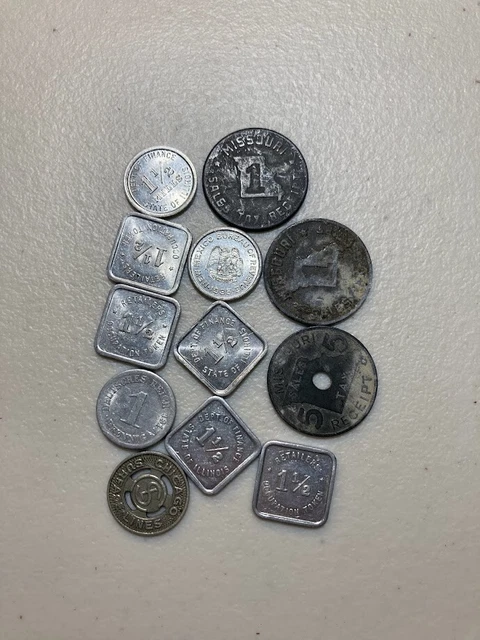 Lot of vintage tax and occupation tokens D10THC