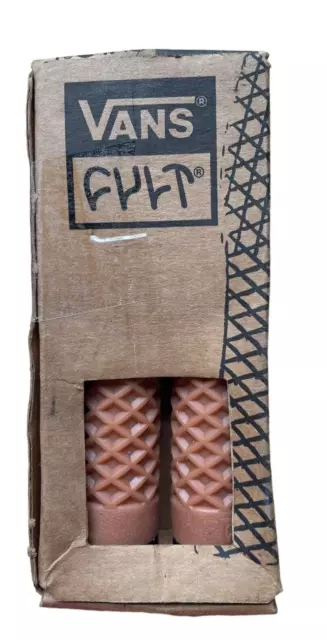 Cult X Vans Flangeless BMX Bike/Scooter Grips Waffle Pattern - Gum Rubber