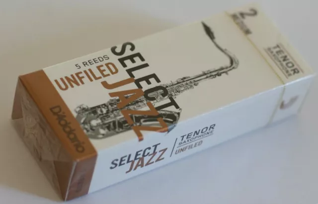 Boîte de 5 anches (Rico) D'Addario Select Jazz 2M Tenor Sax - 5 reeds box