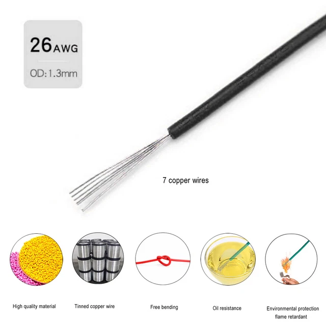 thumbnail image 2 of UL1007 Tinned Copper Hook-Up Wire - 16AWG To 30AWG Gauge, Flexible PVC Insulation (Multiple Sizes Available) 2 of 5