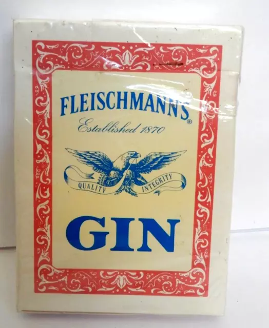 FLEISCHMANNS GIN Poker Size PLAYING CARDS Alcohol Advertising FULL DECK Vintage