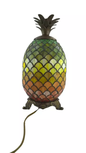 Lampada in stile Tiffany da tavolo ananas multicolore interno casa sala salotto