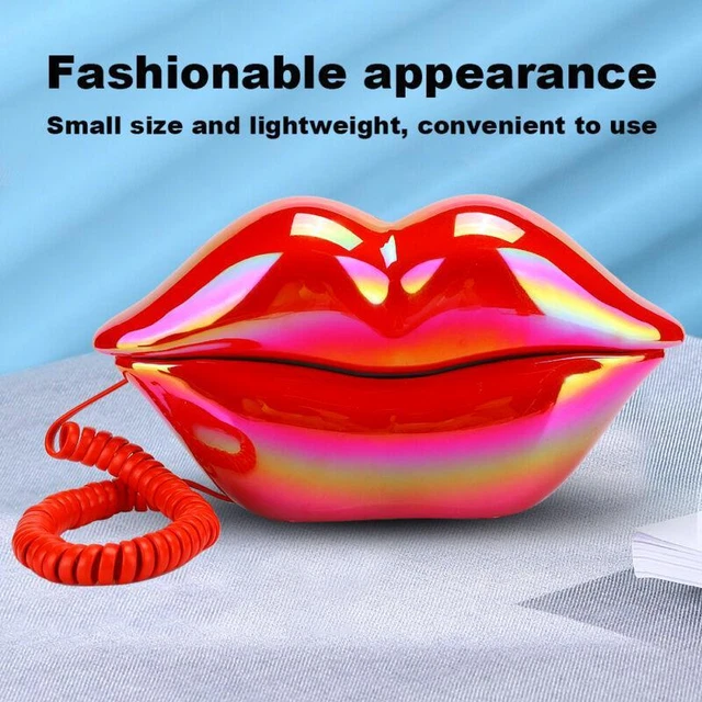European Style Wired Lips Landline Phone - Home Desktop Telephone