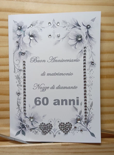 Biglietto Di Auguri Central 23 – 60° Anniversario Di Matrimonio Per Mamma E Papà, Con Adesivi E Busta, Ideale Per Nozze Di Diamante