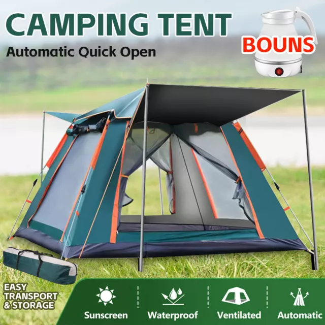Quick Instant Pop Up Tent Camping 4-5 Person Shelter Hiking Fishing Dome Shade