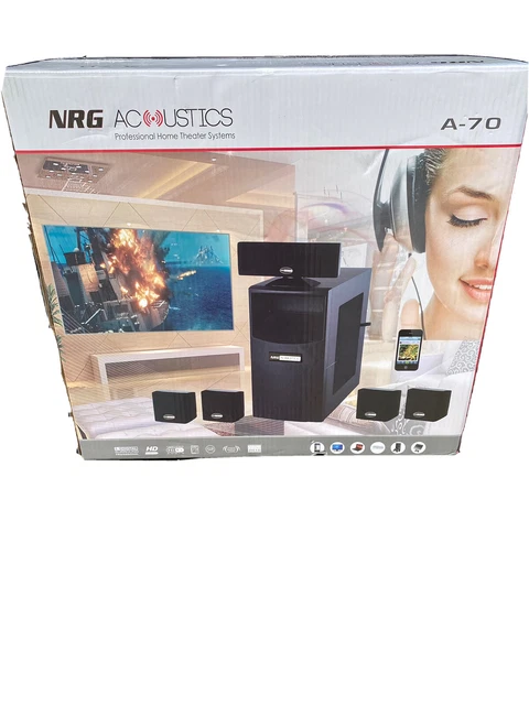 NIB NRG Acoustics A-70 6 Piece Home Theater System Home Audio NEW!
