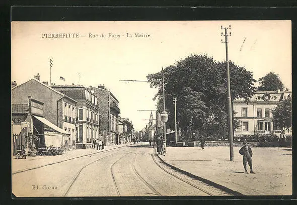 CPA Pierrefitte, Rue de Paris, La Mairie