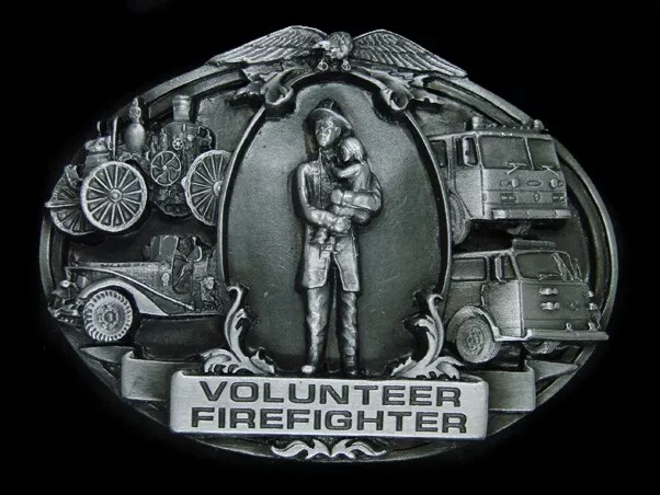 Ua01150 *Nos* Vintage 1992 **Volunteer Firefighter** Commemorative Belt Buckle