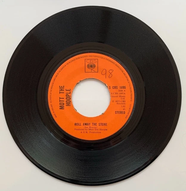 MOTT THE HOOPLE (ROLL AWAY THE STONE) 7 inch vinyl single CBS 1973