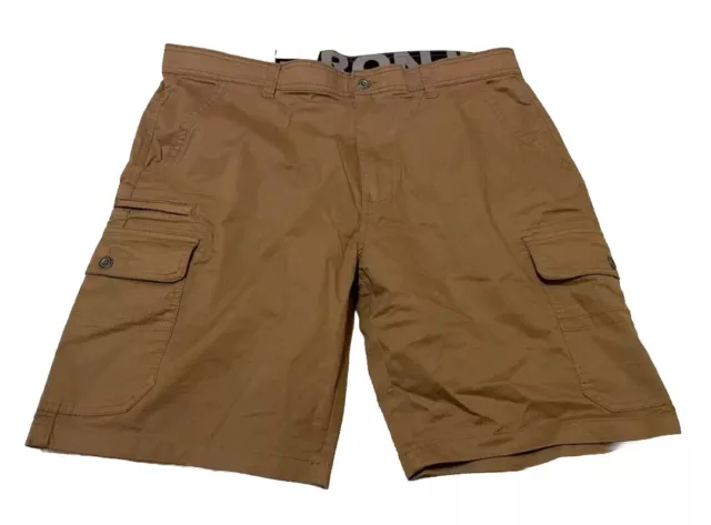 Iron Co Men's Twill Cargo Short 36 Comfort Flex Waistband Stretch Desert Camel