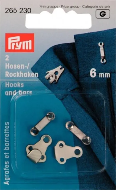 Prym Hooks & Bars Fasteners Silver - per pack