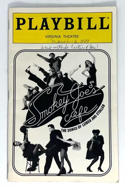 SMOKEY JOES CAFE March 1999 Playbill Virginia Theatre Broadway NYC Jerry Zaks