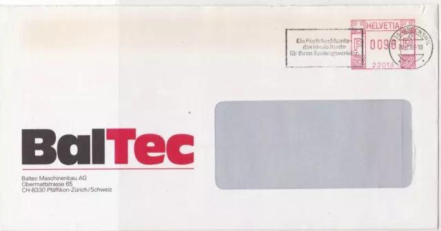 Switzerland Commercial 1986 machine cancel stamp cover ref 21588
