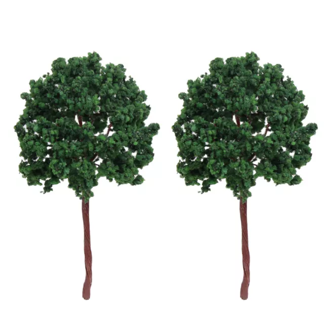 16pcs G Scale 1:25 Model Trains Trees Roadside Deep Green Tree 16cm Iron Wire