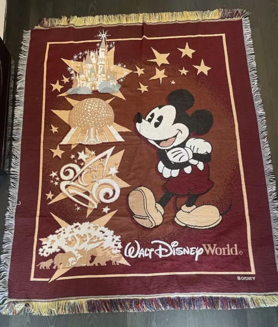 Walt Disney World Mickey Mouse Teppich 60""x 49"" rot großer Wandaufhänger Wandteppich