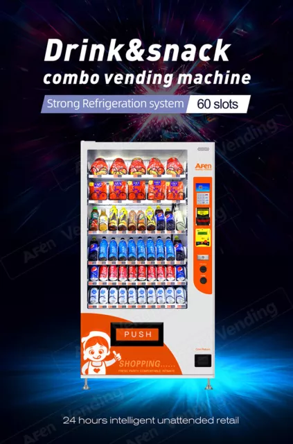 24-hours Intelligent Unattended Retail 60-Slots Drink And Snack Vending Machine
