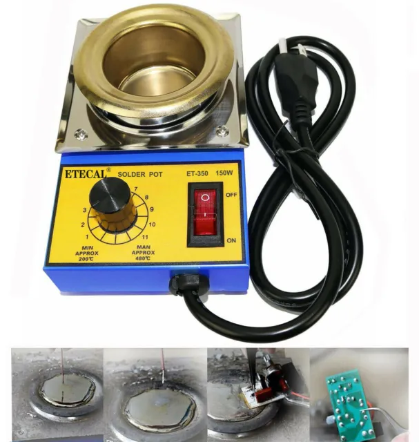 150W 38MM Lead Free Solder Pot Titanium Soldering Melting Furnace 250g Capactity