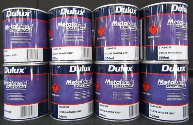 DULUX  1 litre indu metal-shield top coat steel FACTORY MANOR-RED  colour paint