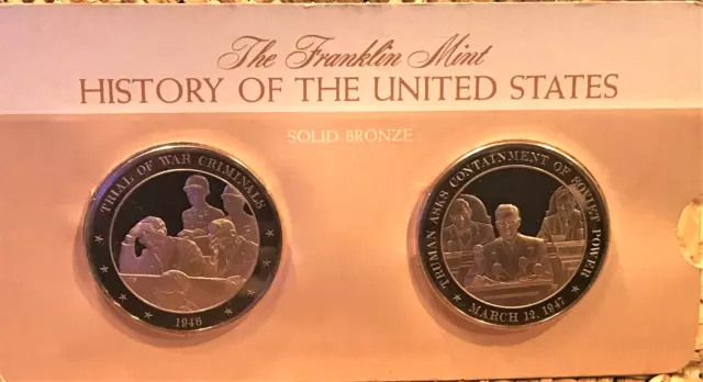 1946 & 1947 History of the United States Medals Set of 2 Bronze. Franklin Mint