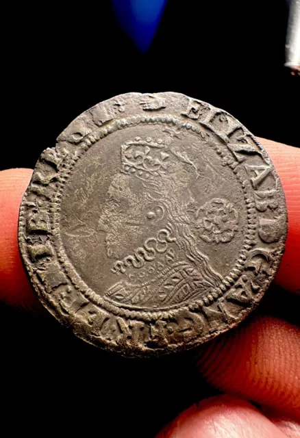 Elizabeth I, 1591 over 0, Sixpence, mm Hand, STUNNING hammered silver coin