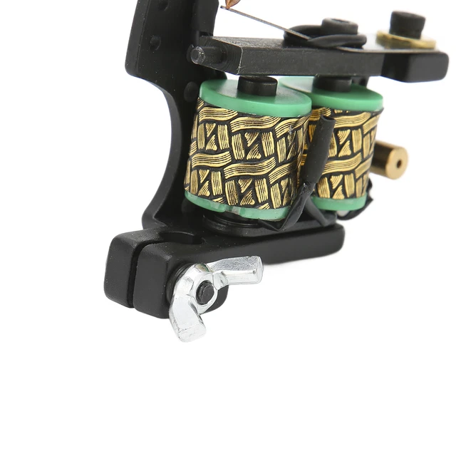 (90‑265V)Coil Tattoo Machine Kit Clip Cord Foot Pedal Power Supply Needle DGD