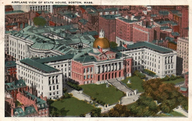 Vintage PPC - Airplane View of State House, Boston,Mass - F26778