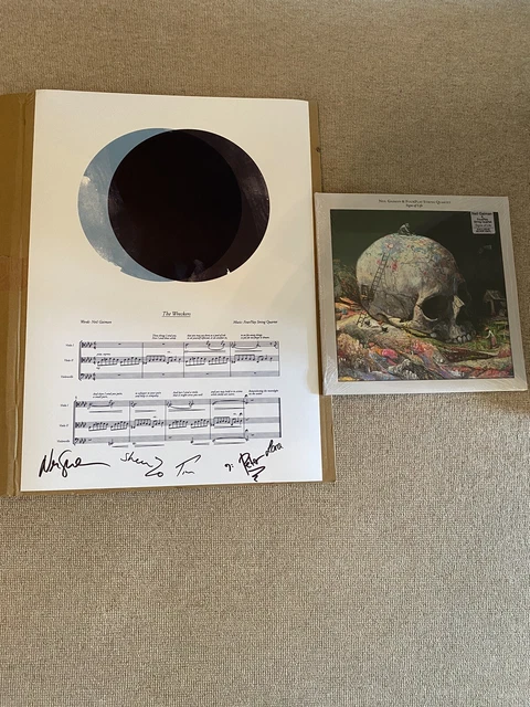 NEIL GAIMAN & FOURPLAY STRING QUARTET SIGNED poster /200. SIGNS OF LIFE VINYL