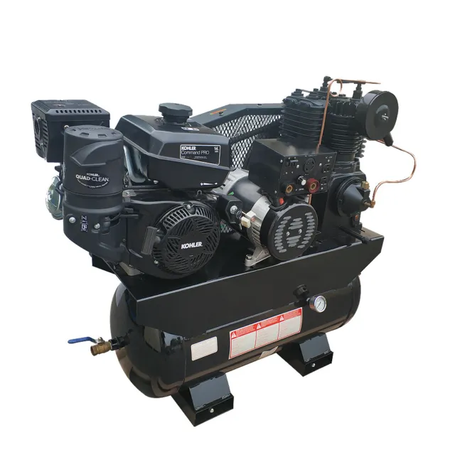 19Cfm 15 HP 30 Gallon Two-Stage Piston Air Compressor Generator Welder 180 PSI